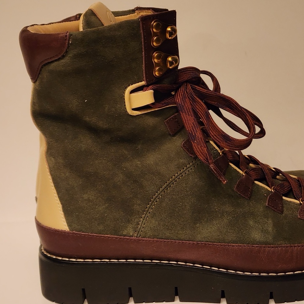 J. Crew Elsa Lace-Up Suede Boots Women’s Green & Brown Size 6 - Picture 10 of 13